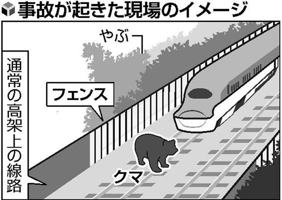 クマが東北新幹線と衝突　JR東日本「めずらしい」　クマは死亡